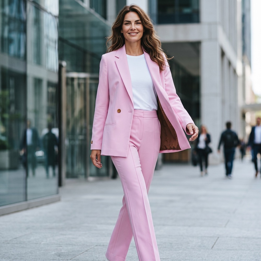Valentina Shah Lilac Double Breasted Pant Suit Set Handmade Italy Limited Ed 10